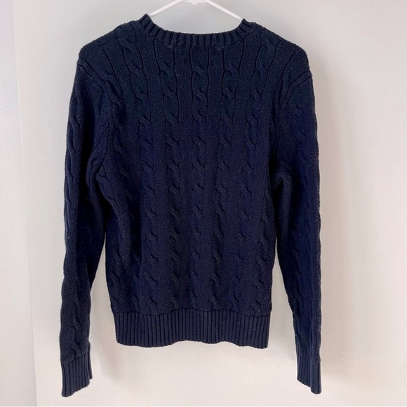 Polo Ralph Lauren Cable-Knit Cotton Jumper Sweater in Hunter Navy - Picture 7 of 12